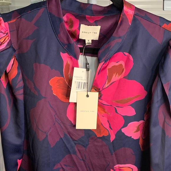 Adelyn Rae Floral Midi Dress in Pink and Blue - Picture 3 of 7